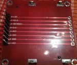 Back of the Nokia 5110 PCB with its header pins